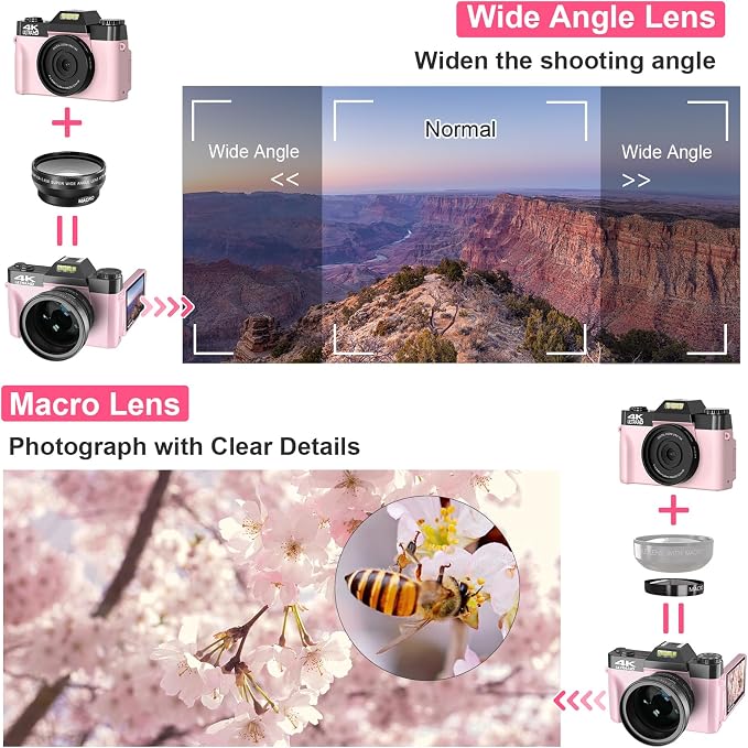 VETEK Digital Cameras for Photography, 4K 48MP Vlogging Camera 16X Digital Zoom - Image 6
