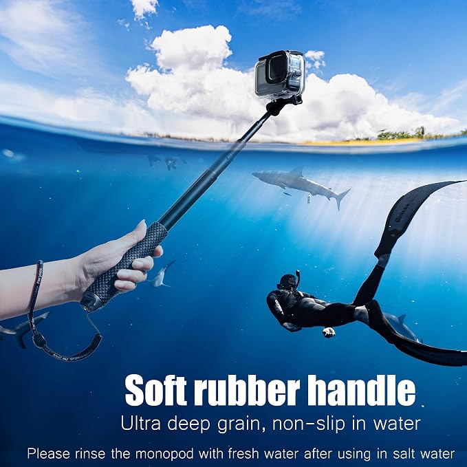 SOONSUN 45'' Waterproof Selfie Stick Extendable Monopod Hand Grip Aluminum - Image 6