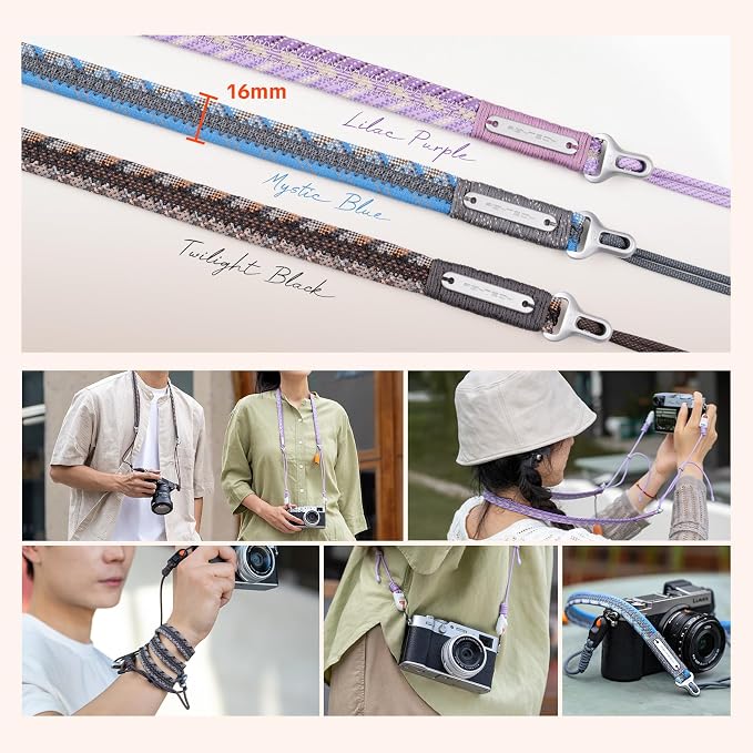 PGYTECH Camera Shoulder Strap Slim Trendy Style, Quick Release Braided Rope - Image 9