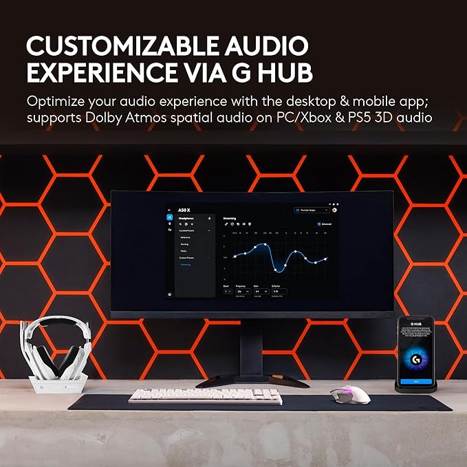 Logitech G Astro A50 X Multi-Platform Wireless Gaming Headset - White | For PS5, Xbox, PC, Switch - PLAYSYNC Video & Audio Switcher, HDMI 2.1 4K 120Hz VRR, 24bit/48kHz, <24hr Battery, 2.4GHz & BT - Image 5