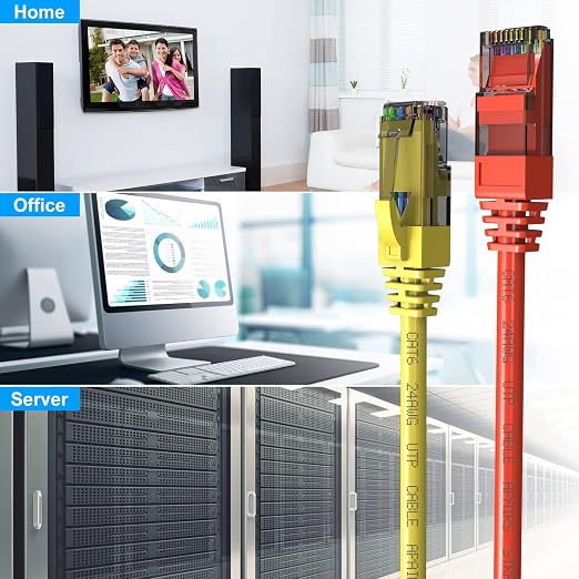 Cat6 Patch Cables 20 Feet, Cat 6 Ethernet Cable, 24AWG CCA, UTP Network Cord - Image 6