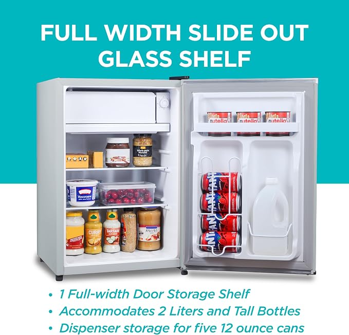 BLACK+DECKER 2.5 Cu. Ft. Compact Refrigerator, BCRK25V, Stainless Look | Energy Star Certified, Single Door Mini Fridge with Chiller Compartment, Personal Fridge for Home or Dorm, R600a Refrigerant - Image 4
