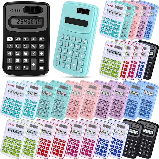 Flutesan 30 Pack Pocket Calculator Small Battery Powered Bulk Mini Size 4 by Flutesan