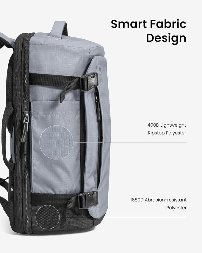 tomtoc Travel Backpack 40L, TSA Friendly Flight Approved Carry-on Luggage Hand - Image 8