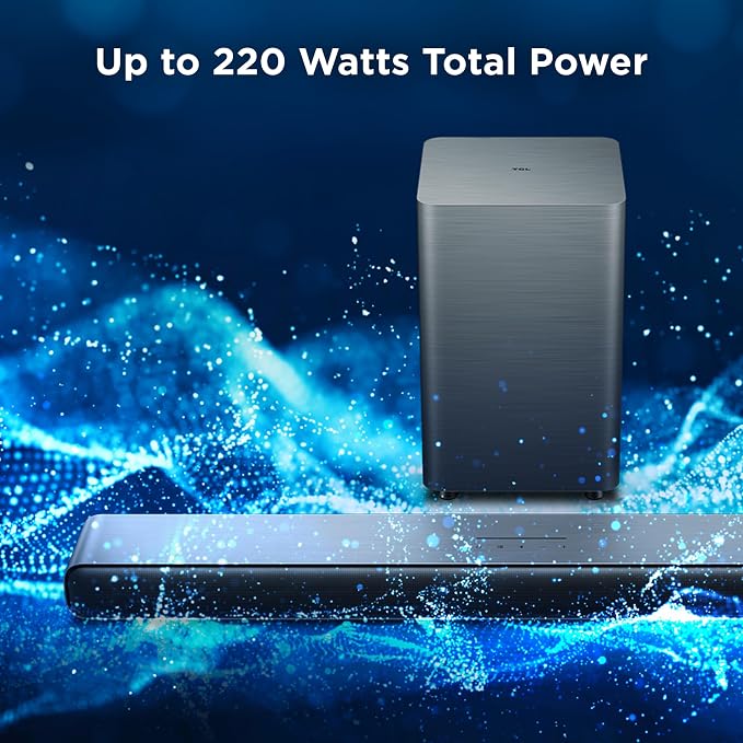 TCL S55H 2.1 Sound Bar with Wireless Subwoofer for Smart TV | Dolby Atmos DTS:X Auto Room Calibration| 220W Power Wireless Bluetooth Home Theater Audio | App Control & Remote Control | Latest Model - Image 4
