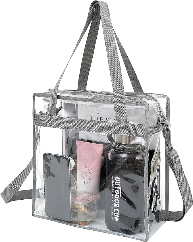 BAGAIL Clear Bags 12x6x12 Stadium Approved Clear Tote Bag by BAGAIL