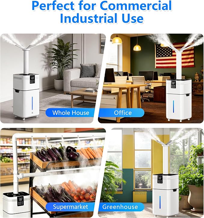 30L/7.93Gal Humidifier Large Room 4200 ft², Supersized Cool Mist, 120H Quiet Humidifiers for Bedroom, 3000mL/h Mist Output, Touch/Remote Control, Humidifiers for Home, Whole House, Plant, White - Image 8