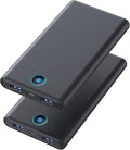 [2-Pack] Portable Charger Power Bank 20000mAh,Ultra Slim Fast Charging Battery Pack with Dual USB Outputs,Travel Essential Portable Phone Charger for iPhone 17/16/15/14/13/12/X,Galaxy S24, Android etc by AONIMI