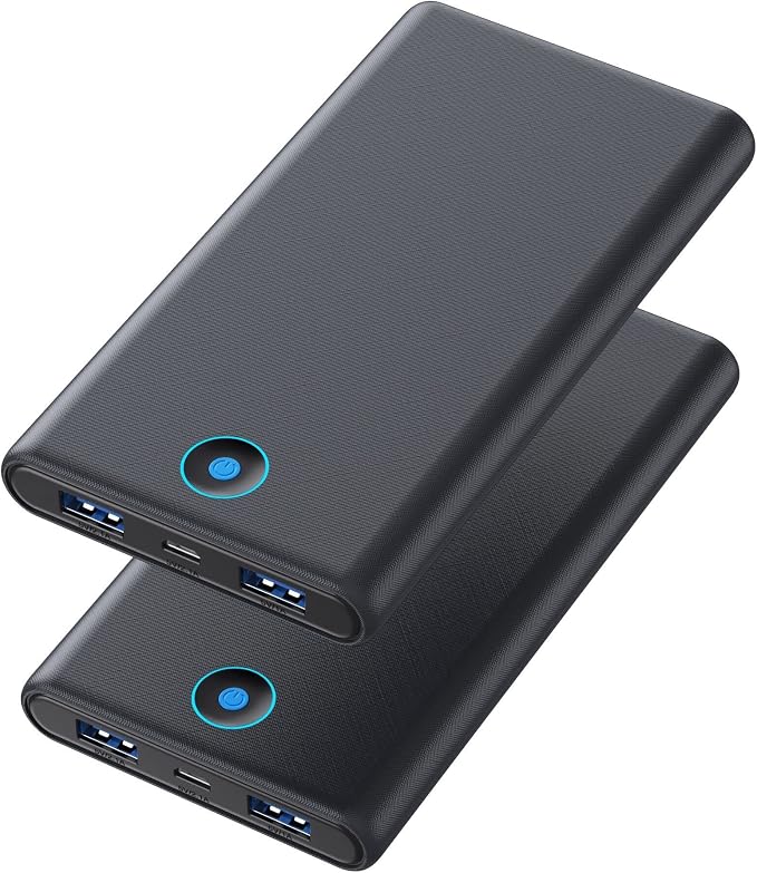 [2-Pack] Portable Charger Power Bank 20000mAh,Ultra Slim Fast Charging Battery Pack with Dual USB Outputs,Travel Essential Portable Phone Charger for iPhone 17/16/15/14/13/12/X,Galaxy S24, Android etc by AONIMI