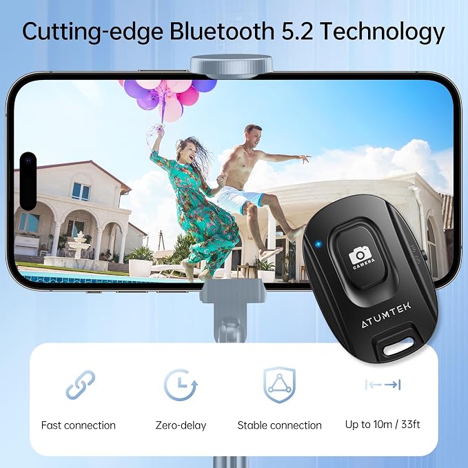 ATUMTEK Camera Remote Shutter for iPhone and Android Smartphones, Wireless - Image 5