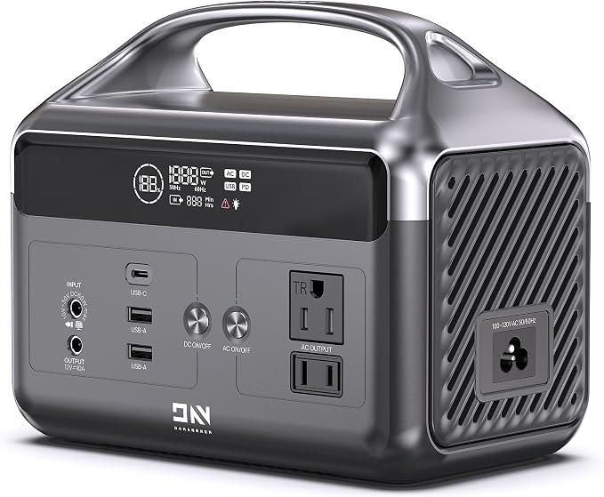 DaranEner Portable Power Station, 192Wh LiFePO4 Battery Backup w/2 300W (Surge 600W) AC Outlets, 2H Fast Charging, Power Bank for Hurricane Emergency/Home/Outdoor Camping/RVs Use by DaranEner