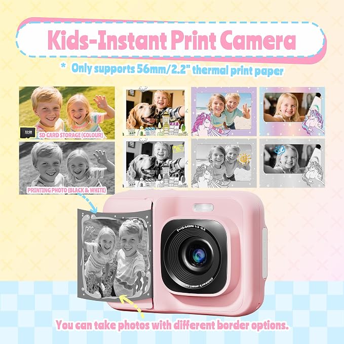 Instant Print Camera for Kids, Christmas Birthday Gifts for Girls Boys Age 3-12 - Image 3