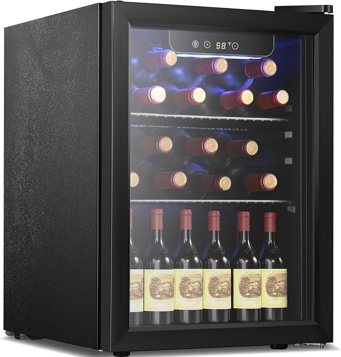 Antarctic Star Mini Fridge 68 Can Beverage Refrigerator Cooler with Glass Door,Adjustable Shelves & Digital Temperature for Soda Beer or beverage cooler for Home, Office Bar 1.7cu.ft by AntarcticStar