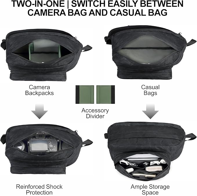 Padwa Lifestyle Black Crossbody Camera Bag - Image 5