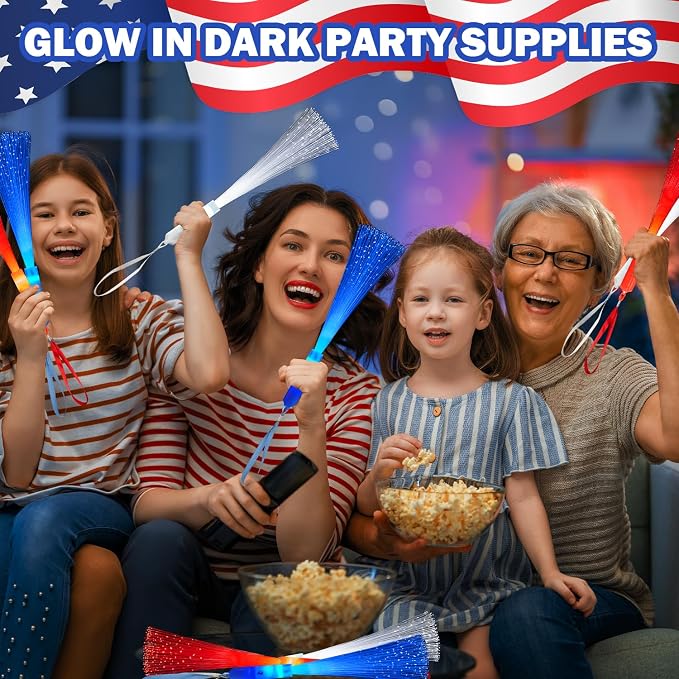 4th of July Red White Blue Glow Sticks Toys Gifts - Image 4