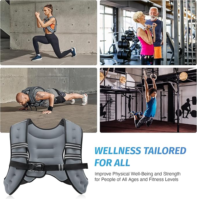 ZELUS Weighted Vest, 6lb/8lb/12lb/16lb/20lb/25lb/30lb Weight Vest - Image 6