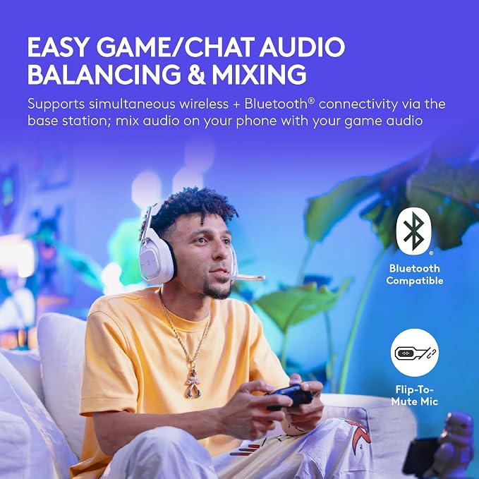 Logitech G Astro A50 X Multi-Platform Wireless Gaming Headset - White | For PS5, Xbox, PC, Switch - PLAYSYNC Video & Audio Switcher, HDMI 2.1 4K 120Hz VRR, 24bit/48kHz, <24hr Battery, 2.4GHz & BT - Image 4