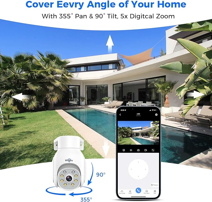 Hiseeu Wireless Camera Outdoor, 5MP WiFi Security Camera Color Night Vision - Image 4