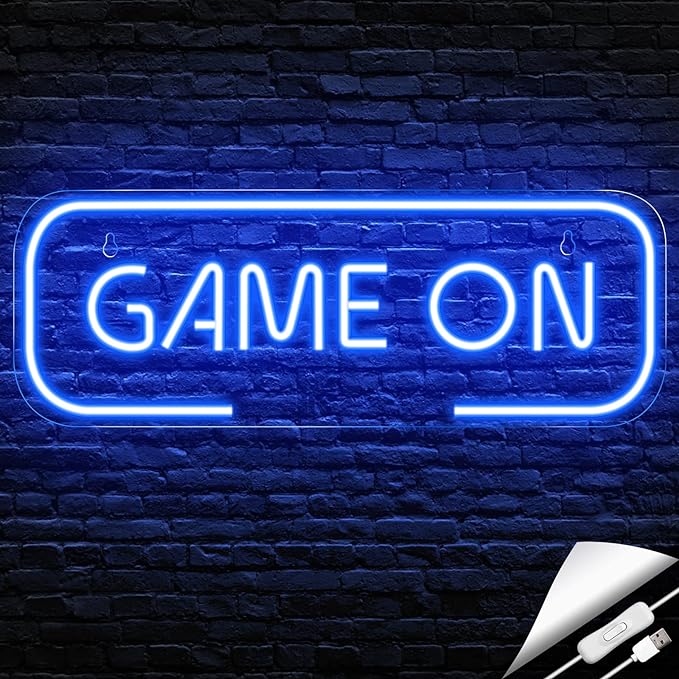 Kavaas Gaming Neon Sign, Game On Neon Sign by Kavaas
