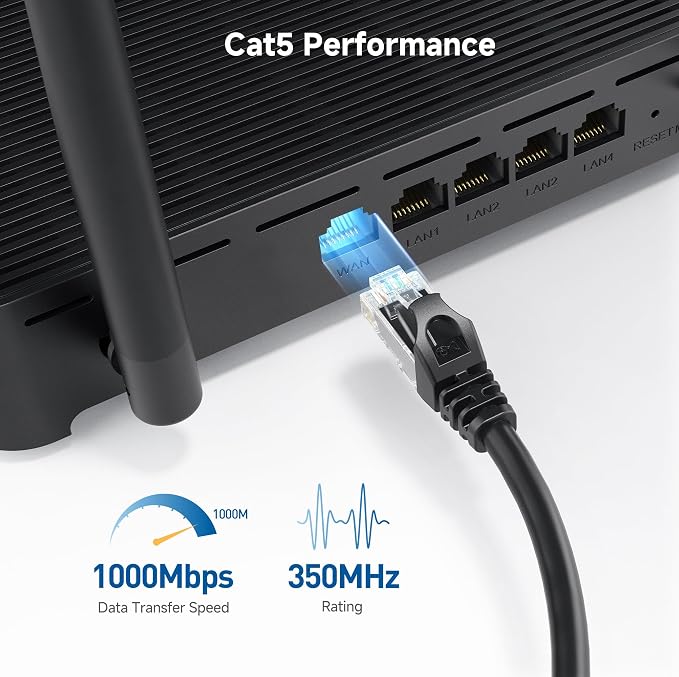 Cable Matters 1Gbps 8-Pack Snagless Cat 5e Ethernet Cable - 5ft - Image 4