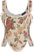 SCARLET DARKNESS Bustier Tops for Women Renaissance Floral Lace Up Bodyshaper by SCARLETDARKNESS