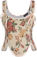 SCARLET DARKNESS Bustier Tops for Women Renaissance Floral Lace Up Bodyshaper by SCARLETDARKNESS