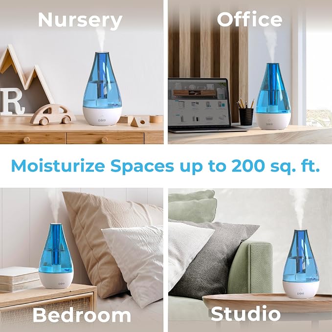 Pure Enrichment MistAire Studio Ultrasonic Cool Mist Humidifier - Small & Compact, Overnight Operation, 2 Mist Settings, Optional Night Light, & Auto Shut-Off - For Offices, Plants & Small Spaces - Image 3