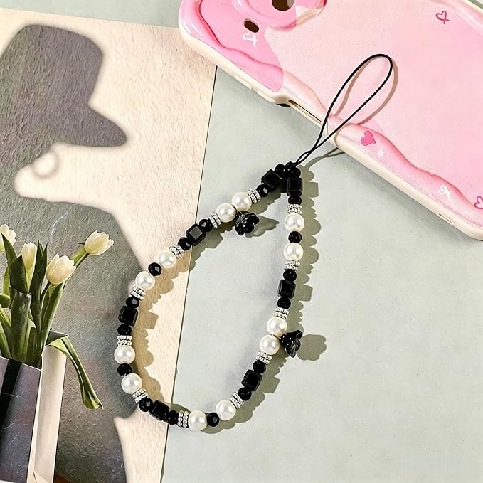 Phone Charm Strap Beaded Lanyard Camera Wrist Strap Phone Chain Wristlet Cute - Image 2