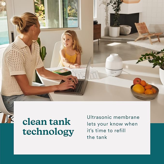 Homedics TotalComfort Humidifier – Large Air Humidifiers for Bedroom, Plants, Office – Cool Mist, Essential Oil Pads and Built-In Timer, 7-Color Night-Light, 2 Mist Settings, White - Image 5