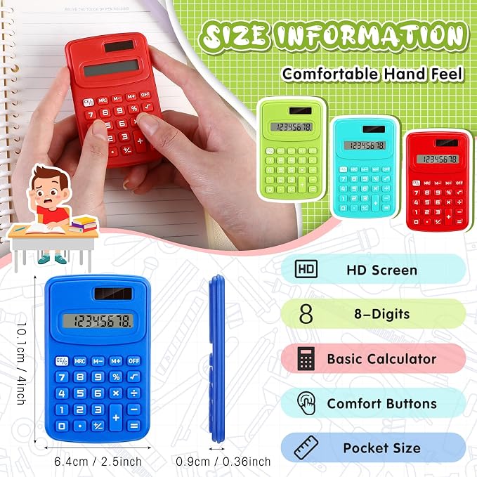 LEIFIDE 36 Pack Pocket Calculator Small Bulk Basic 4 Function Calculator 8 - Image 2