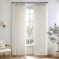 Memory Trained Pinch Pleated Curtains 80 Inches Long, Viral Linen Pinch Pleat by ANRODUO