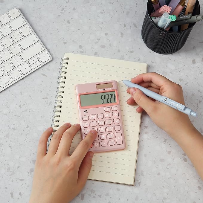 Mr. Pen - Standard Function Solar Calculator, 12 Digits, Light Pink, Pocket Size - Image 6