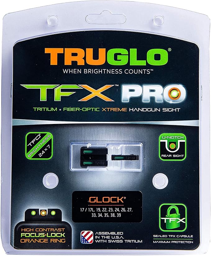 Truglo TFX PRO Handgun Sight, Glowing Shock Proof Tritium and Fiber Optic Night - Image 8