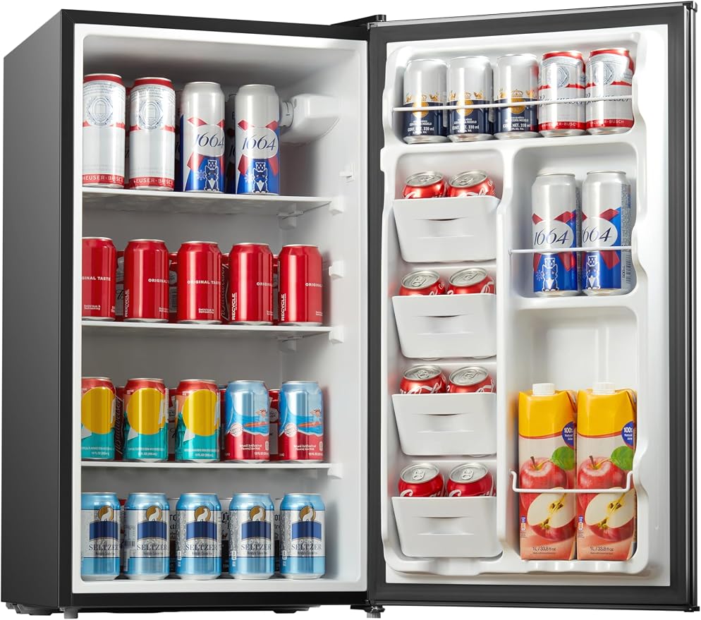 Midea 3.3 Cu.ft Compact Fridge, Energy Star Certified, Low Noise for Office | Adjustable Thermostat, Reversible Door,Ideal for Dorm, Office, Black - Image 10