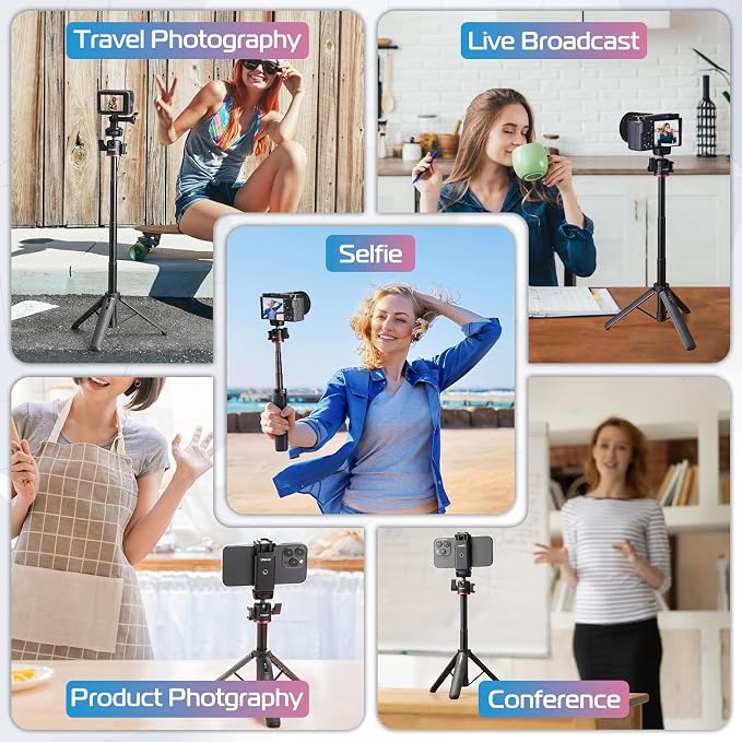 ULANZI MT-73 Extension Pole Tripod, Mini Selfie Stick Tripod Stand Handle Grip - Image 7