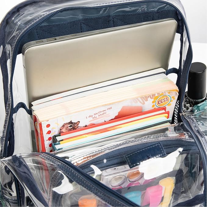 J.CARP Clear Bag Heavy Duty Backpack Durable Transparent See Through Bag - Image 4