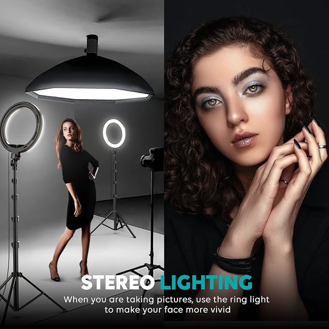 Weilisi 12'' Ring Light with Stand 72'' Tall & 2 Phone Holders, 38 Color Modes - Image 8