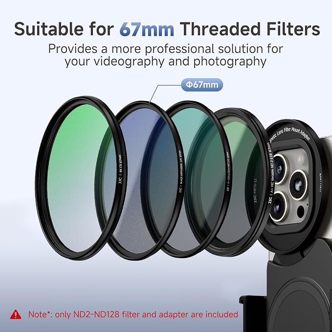 JJC 67mm ND Filter for iPhone, Magnetic Lens Filter Adapter - Image 3