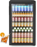 Electactic Mini Fridge 130 Can Beverage Refrigerator Cooler, 3.1 Cu.Ft Drink Fridge for Soda Wine Beer, Adjustable Temperature Control for Home Office, Black by Electactic