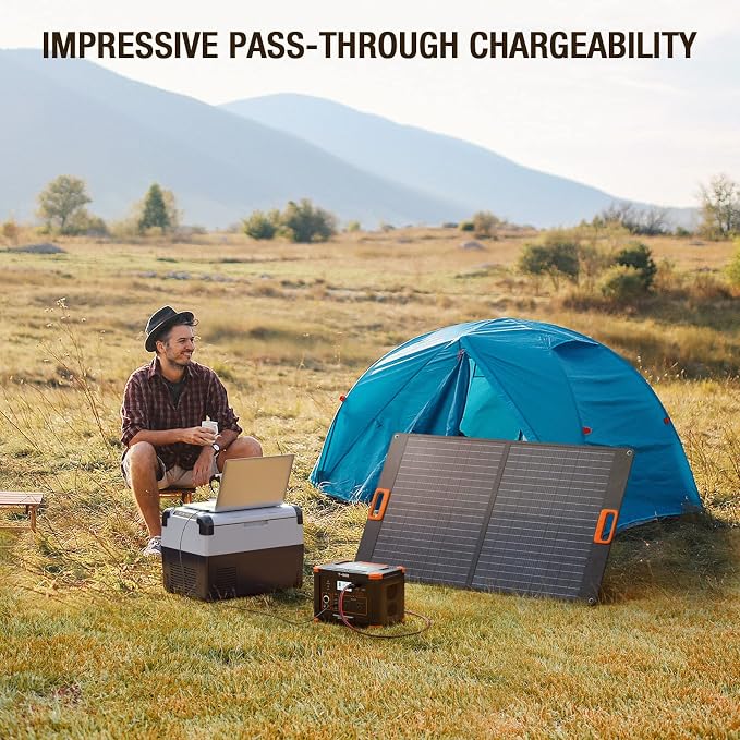 Portable Power Station 500W(Peak 1000W), 519Wh Outdoor Solar Generator Backup Battery Pack with 2 110V AC Outlets, 500W 10-Port Powerhouse for RV/Van Camping Fishing Climbing Road Trip Home Emergency - Image 3