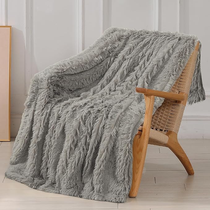 Tuddrom Decorative Extra Soft Faux Fur Blanket Twin Size 70" x 78", Solid by Tuddrom