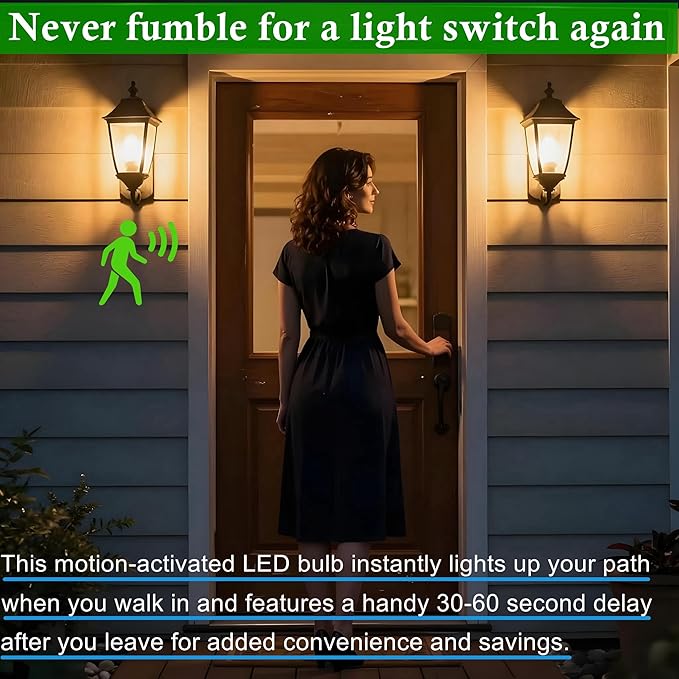 GEPLAD 4-Pack Outdoor Motion Sensor LED Light Bulbs, 12W Dusk to Dawn Bulb - Image 2