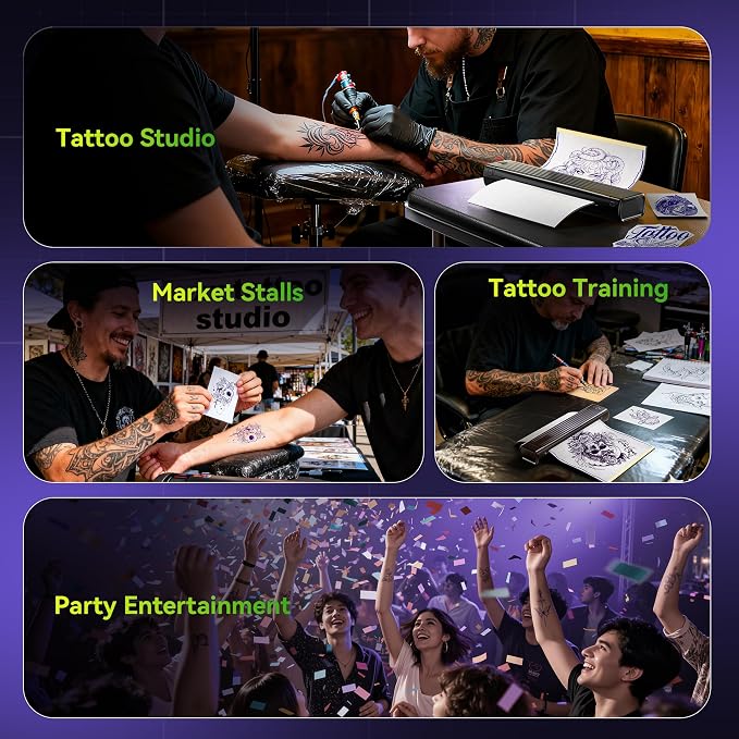 Itari Tattoo Printer Kit with 100 Pcs Transfer Paper, Thermal Tattoo Stencil - Image 2