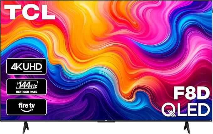 TCL 75-Inch F8D Series 4K QLED (75F8D, 2026 Model) with Dolby Vision HDR & Dolby Atmos Smart TV with Fire TV, Alexa+, 144Hz Refresh Rate, High Brightness LED Backlight by TCL