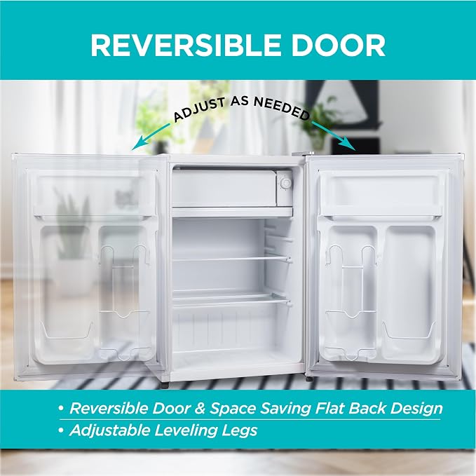 BLACK+DECKER 2.5 Cu. Ft. Compact Refrigerator, Energy Star, BCRK25W, White | Energy Star Certified, Single Door Mini Fridge with Chiller Compartment, Personal Fridge for Home or Dorm, R600a Refrigerant - Image 5