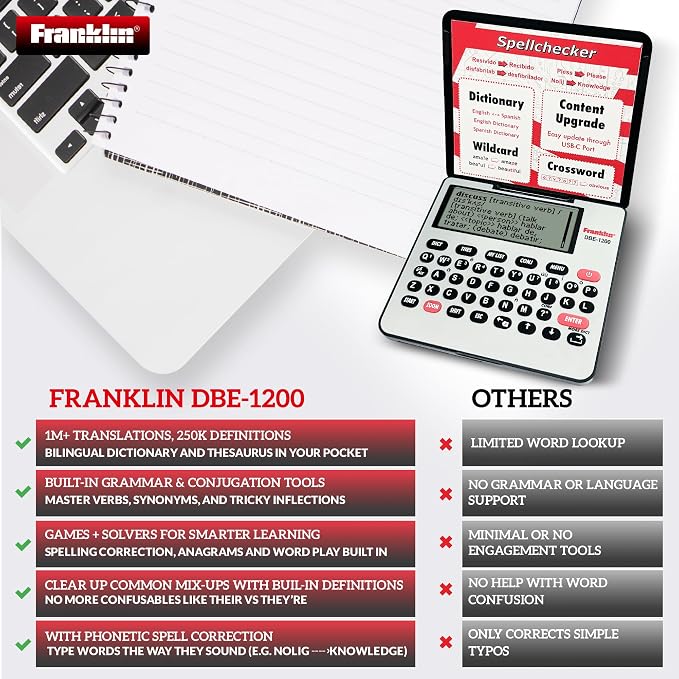 Franklin DBE-1200 Bilingual Electronic Dictionary – English-Spanish, Spanish - Image 6