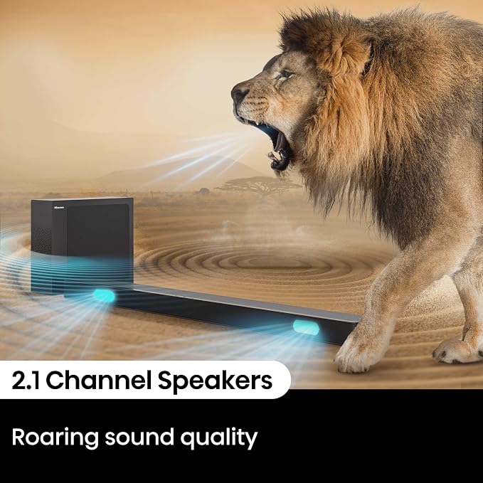 Hisense HS2100 2.1ch Soundbar with Wireless Subwoofer, Dolby Audio, DTS Virtual:X, HDMI ARC, Bluetooth 5.3, Remote Control, 6 EQ Modes - Image 4