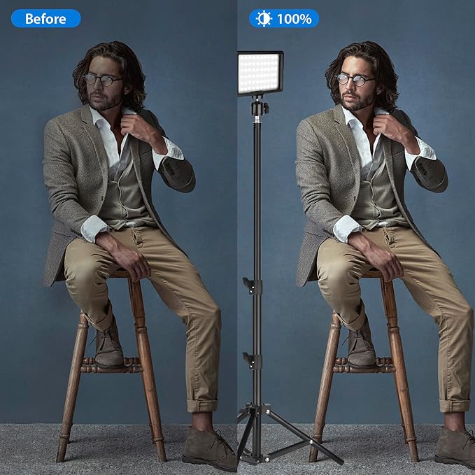 LED Photo Video Light 2-Pack, Ci-Fotto Dimmable 5600K USB LED Continuous Light - Image 7