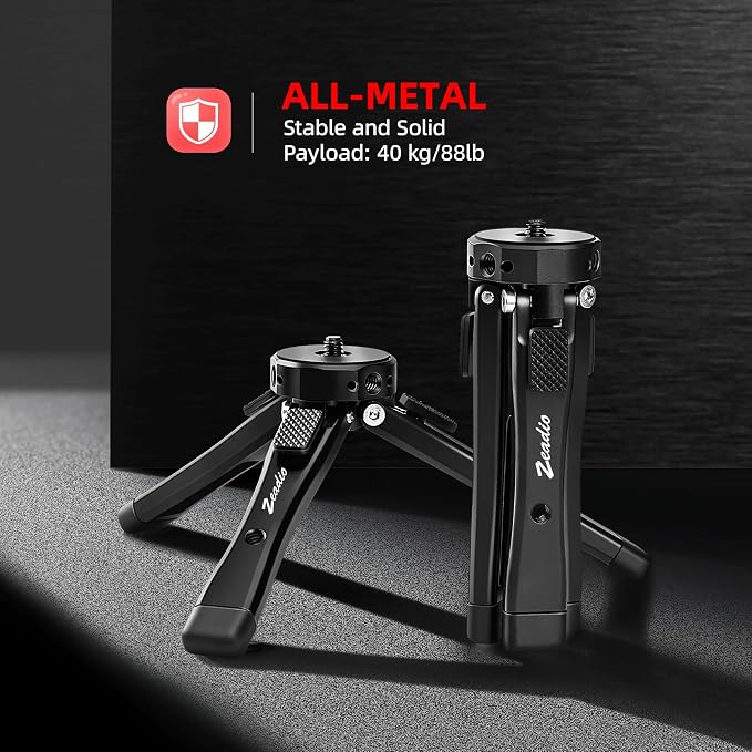 Zeadio Heavy Duty Mini Metal Tripod Stand - Image 2