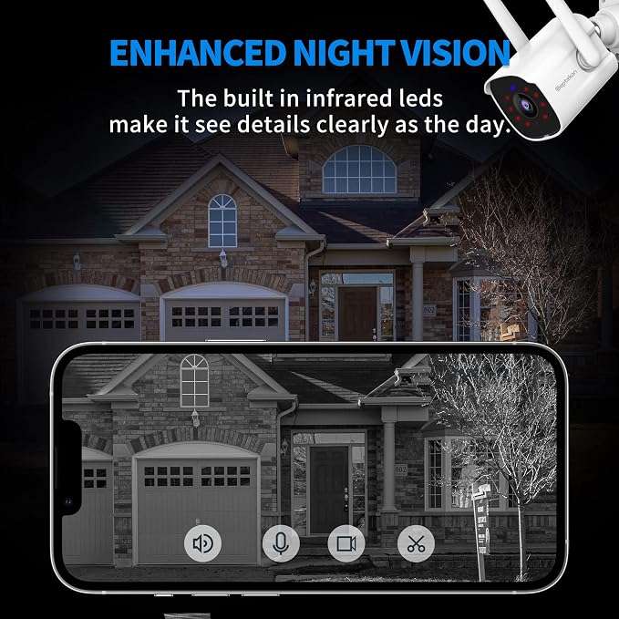Septekon 2K Security Cameras Outdoor, 2.4G WiFi Cameras - Image 3